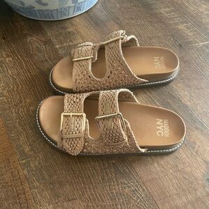 Madden NYC Women's Brown Buckle Sandals